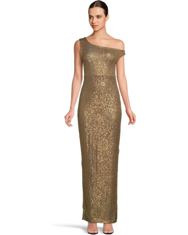 Women’s Norma Kamali Drop Shoulder Fitted Gown With Side Slit – Bronze online