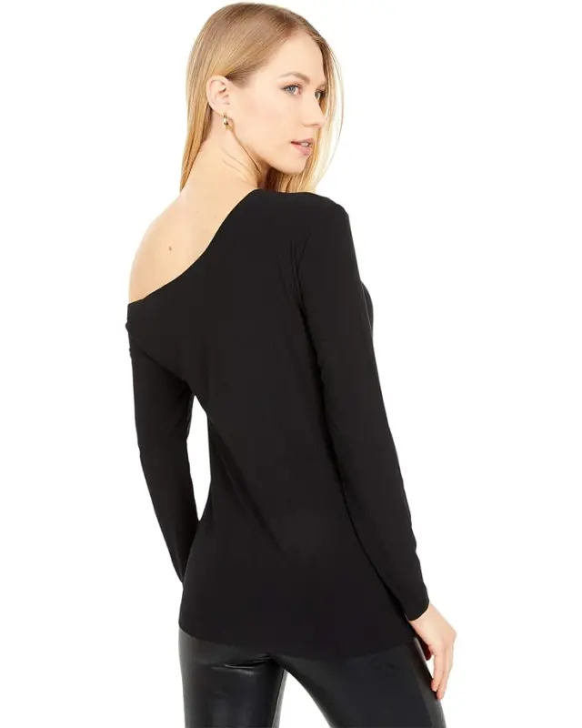 Women’s Norma Kamali Long Sleeve Drop Shoulder Top – Black online