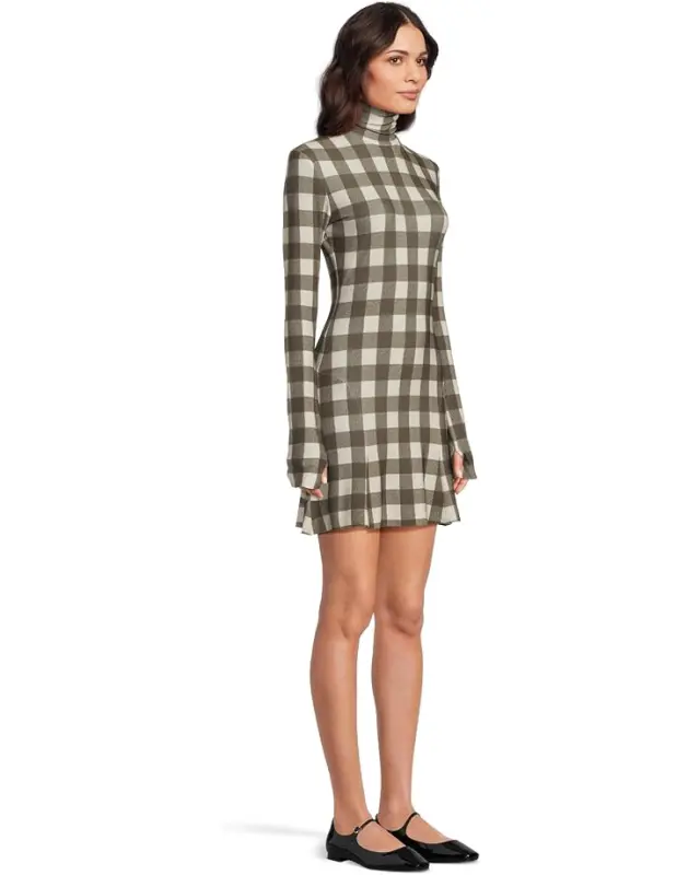 Women’s Norma Kamali Long Sleeve Turtle Fishtail Mini Dress – Bark Box Plaid online