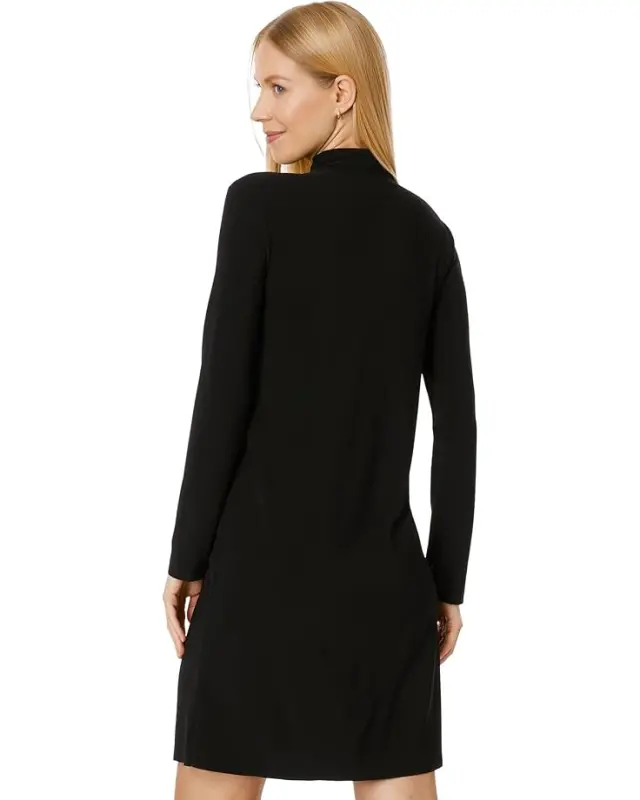 Women’s Norma Kamali Long Sleeve Turtleneck Dress To Knee – Black online