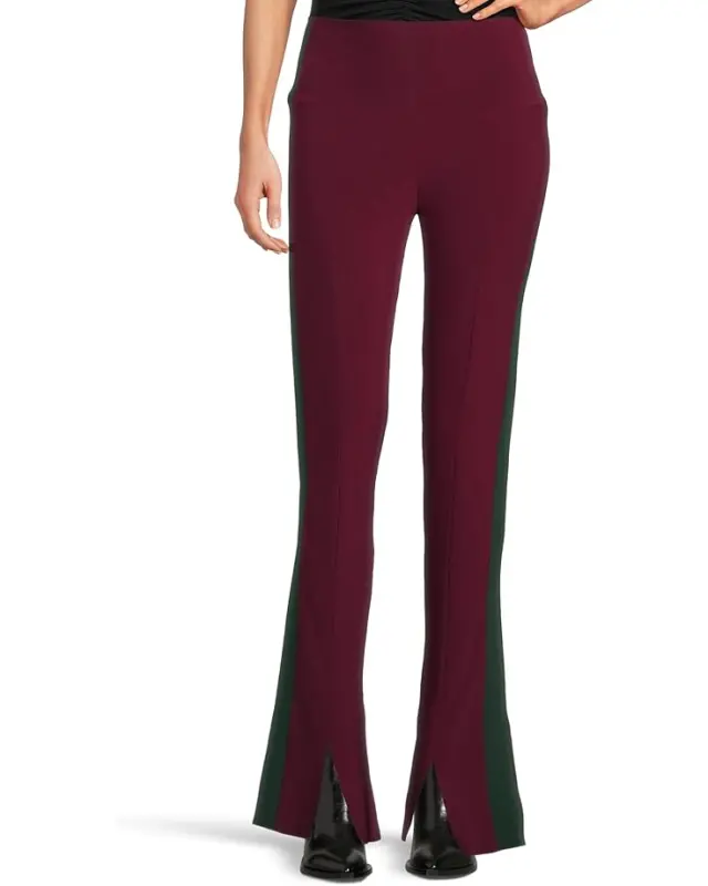 Women’s Norma Kamali Side Stripe Spat Leggings – Plum/Dark Emerald online