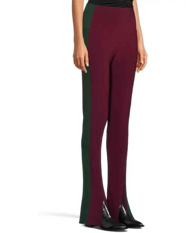 Women’s Norma Kamali Side Stripe Spat Leggings – Plum/Dark Emerald online
