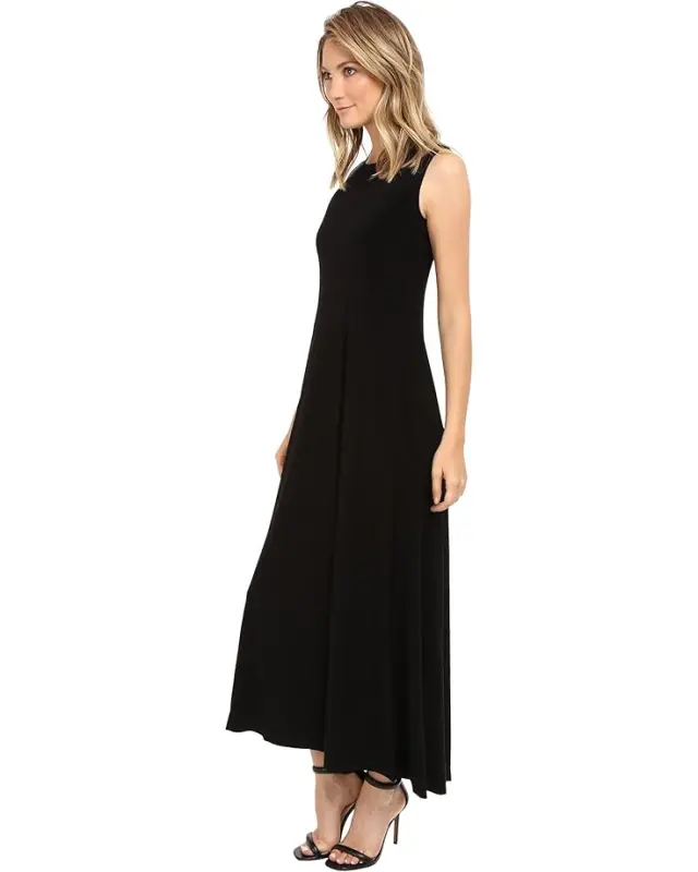 Women’s Norma Kamali Sleeveless Long Swing Dress – Black online