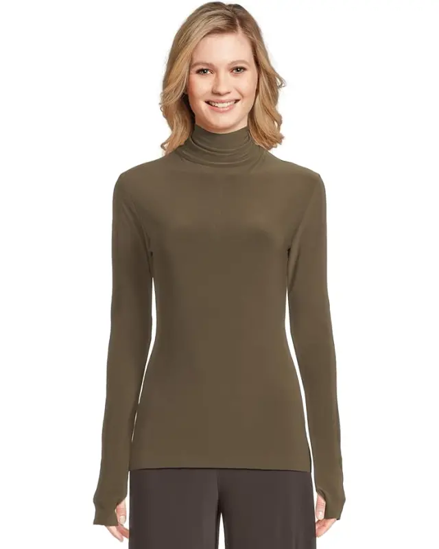 Women’s Norma Kamali Slim Fit Long Sleeve Turtle Top – Bark online