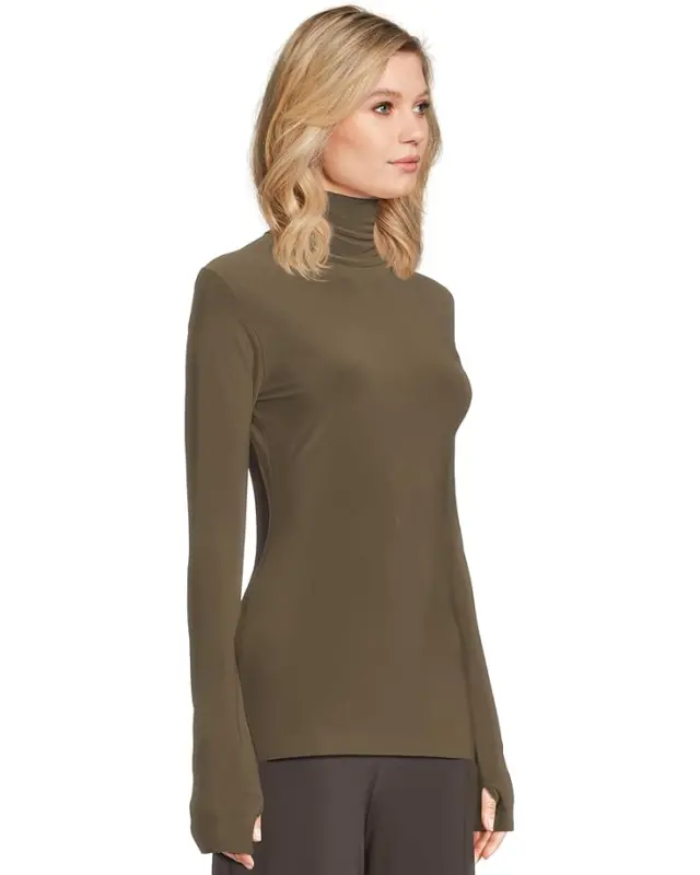 Women’s Norma Kamali Slim Fit Long Sleeve Turtle Top – Bark online