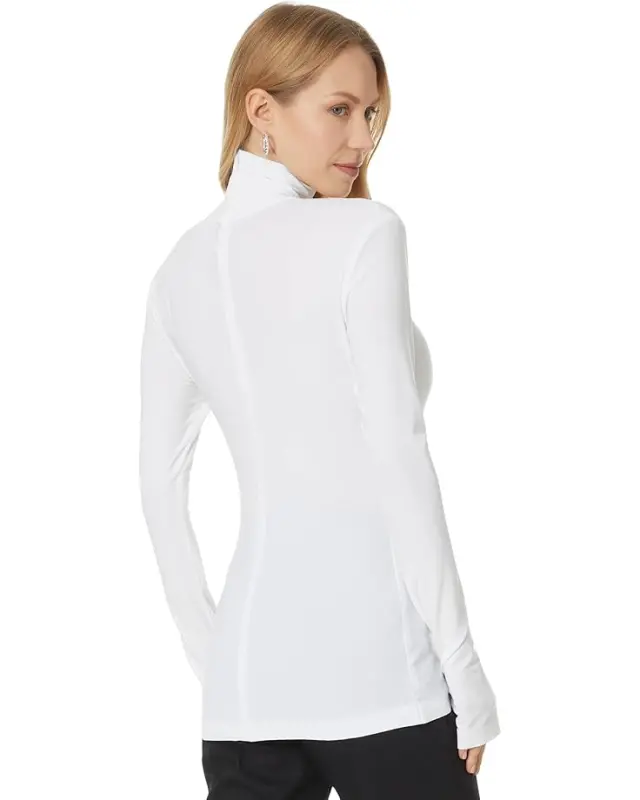 Women’s Norma Kamali Slim Fit Long Sleeve Turtle Top – Snow White online