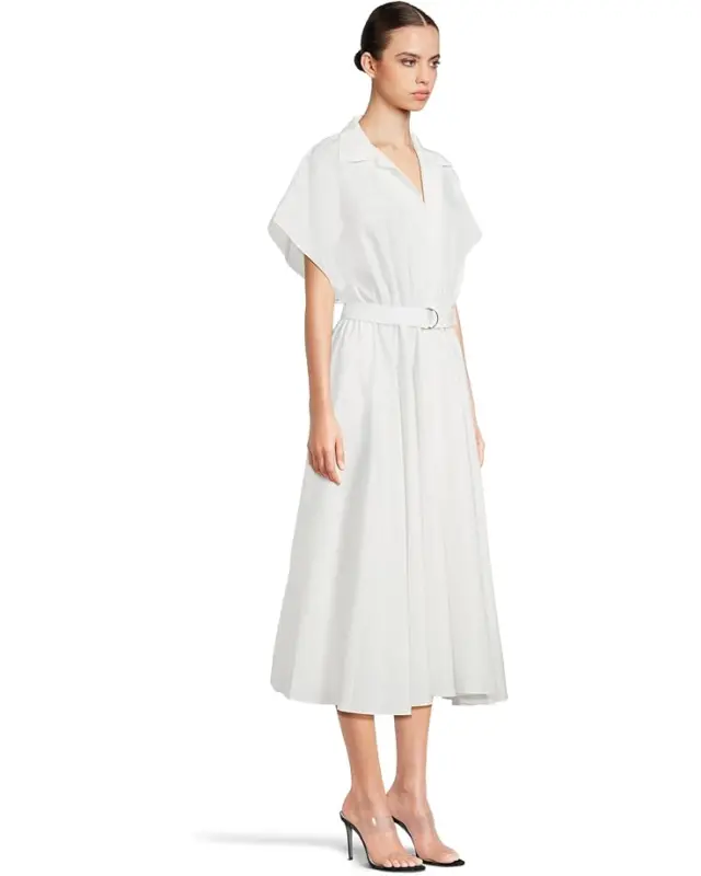 Women’s Norma Kamali Super Oversized Sleeveless Boyfriend Neck Shirt Flared Dress To Mid-thigh – Snow White online